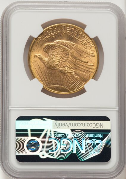 1908-D $20 NO MOTTO 62 NGC