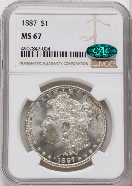 1887 S$1 CAC 67 NGC