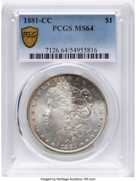 1881-CC S$1 PCGS Secure 64 PCGS