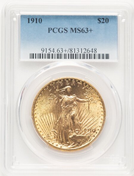 1910 $20 PCGS Plus 63 PCGS