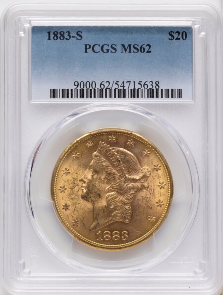 1883-S $20 62 PCGS