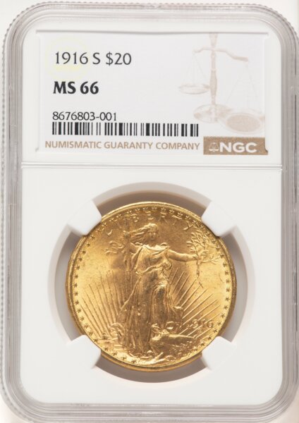 1916-S $20 66 NGC
