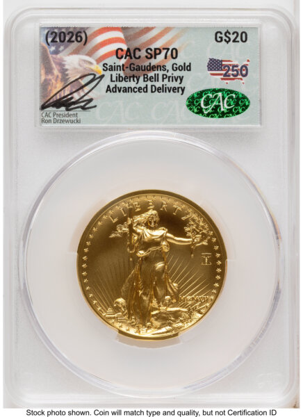 2026 2 Coin Best of the Mint 1907 Saint Gaudens $20 Gold 1 oz and Silver 1 oz Medal Set Advanced Delivery Ron Drzewucki America 250 70 CACG
