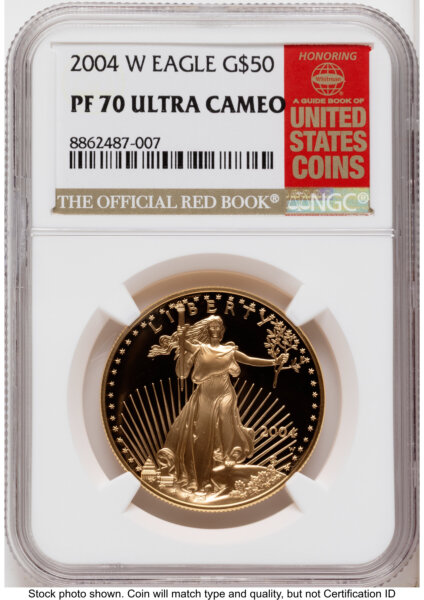 2004-W Proof Gold Eagle 1 oz 1.00 oz Red Book 70 NGC