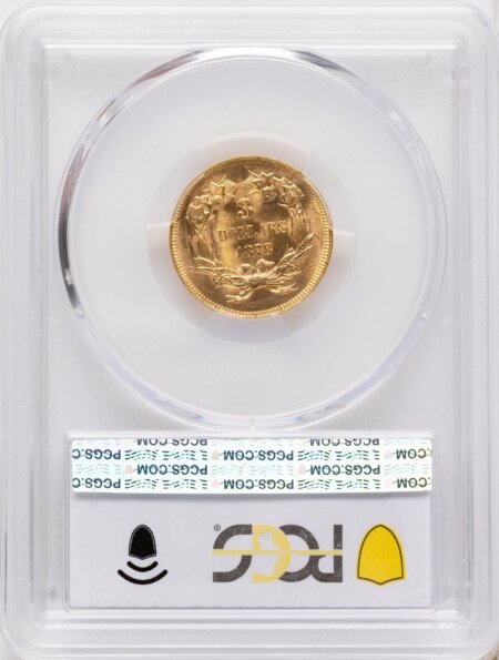 1878 $3 CAC PCGS Secure PCGS Plus 64 PCGS