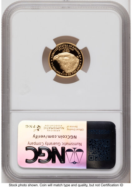 2025-W Proof Gold Eagle 1.85 oz ER Jennie Norris Eagle Flag 70 NGC