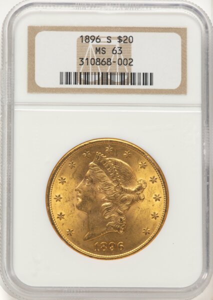 1896-S $20 Brown Label 63 NGC