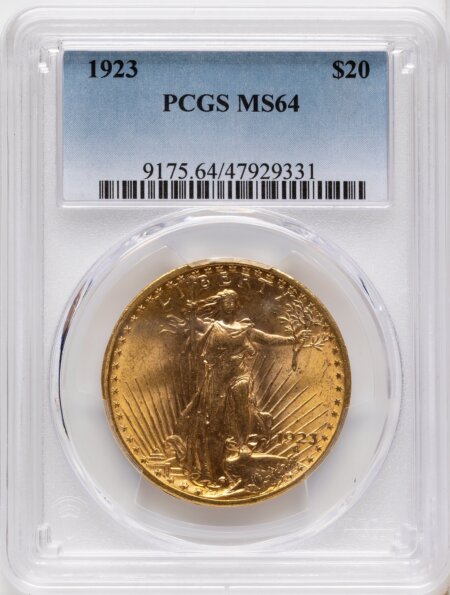 1923 $20 64 PCGS