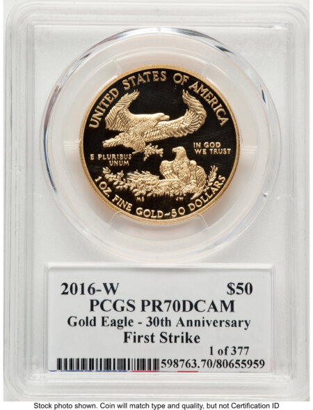 2016-W Proof Gold Eagle 1 oz FS Ed Moy 70 PCGS