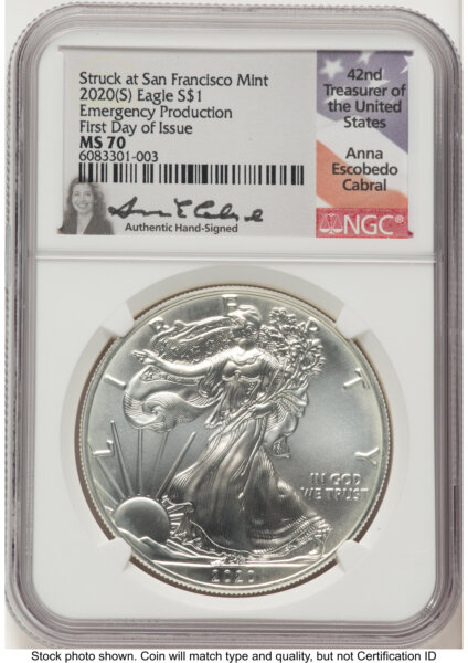 2020-(S) Silver Eagle Emergency Production FDI Anna Cabral 70 NGC