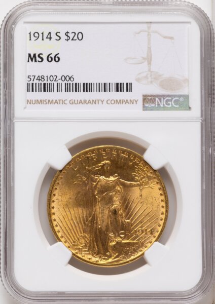 1914-S $20 66 NGC