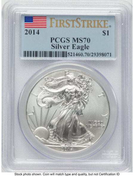 2014 Silver Eagle FS Flag 70 PCGS