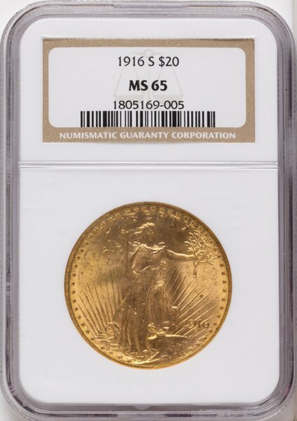 1916-S $20 65 NGC