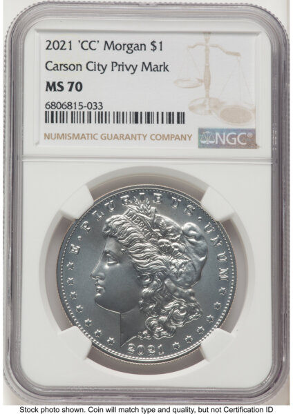 2021-CC Privy S$1 Morgan Dollar, MS Brown Label 70 NGC