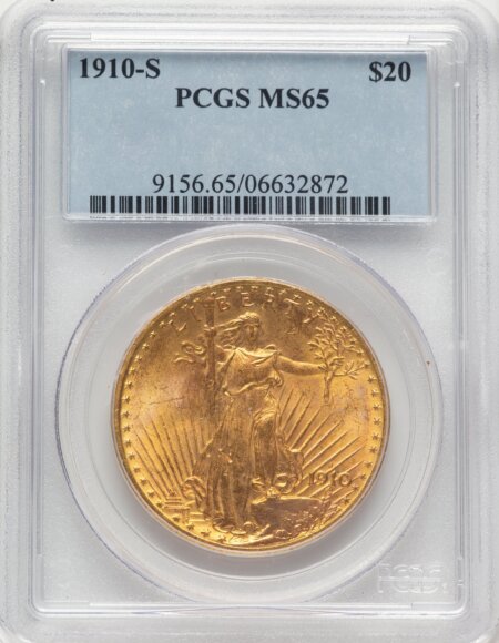 1910-S $20 Blue Label 65 PCGS