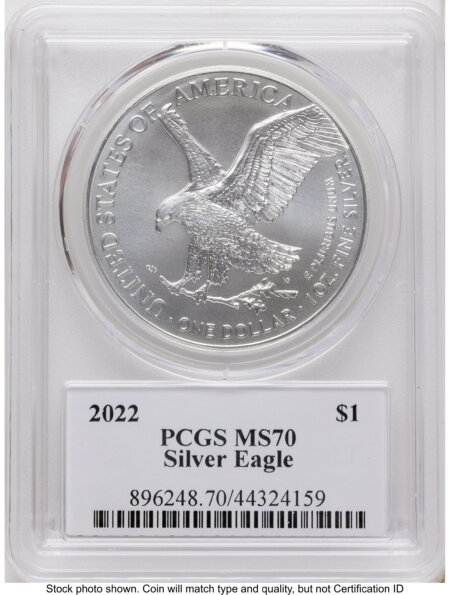 2022 Silver Eagle Emily Damstra 70 PCGS
