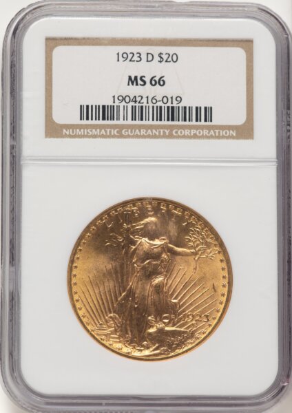 1923-D $20 66 NGC