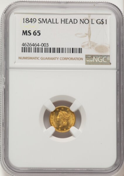 1849 G$1 NO L 65 NGC