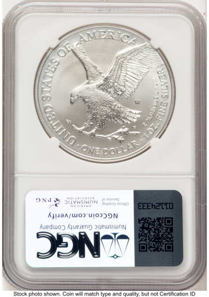 2023-W Burnished Silver Eagle 1 oz Jeff Garrett Red Book 70 NGC