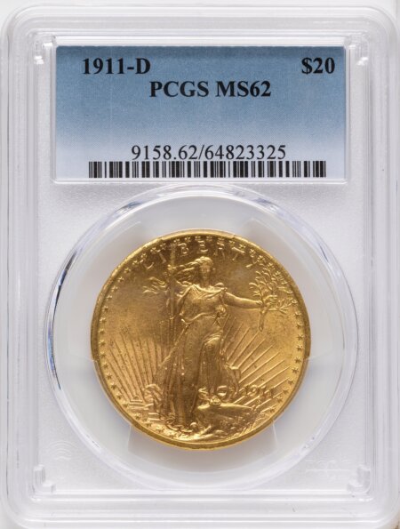 1911-D $20 62 PCGS
