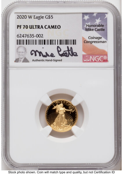 2020-W Proof Gold Eagle 1.85 oz Mike Castle 70 NGC