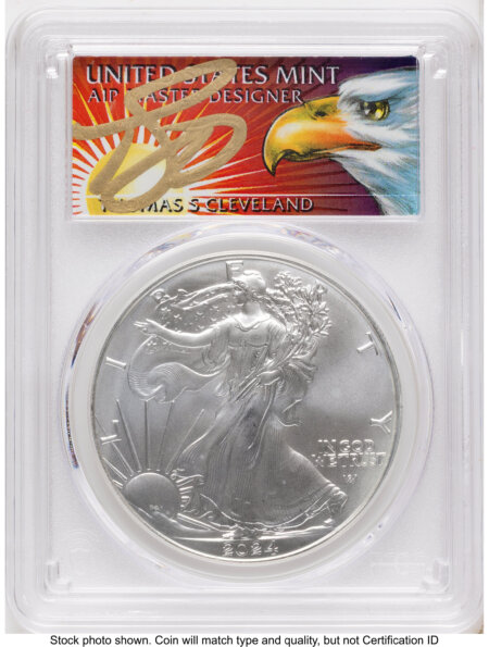 2024 Silver Eagle FS Thomas Cleveland Eagle with Sun 70 PCGS