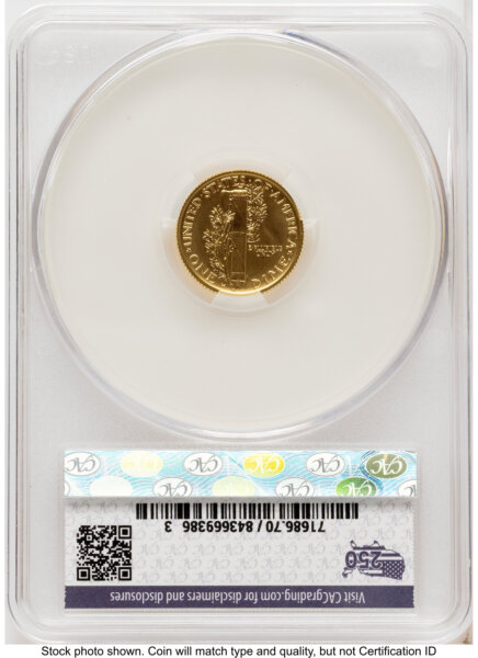 2026-W Best of the Mint 1916 Mercury Dime Gold 1/10 oz First Day of Delivery America 250 70 CACG
