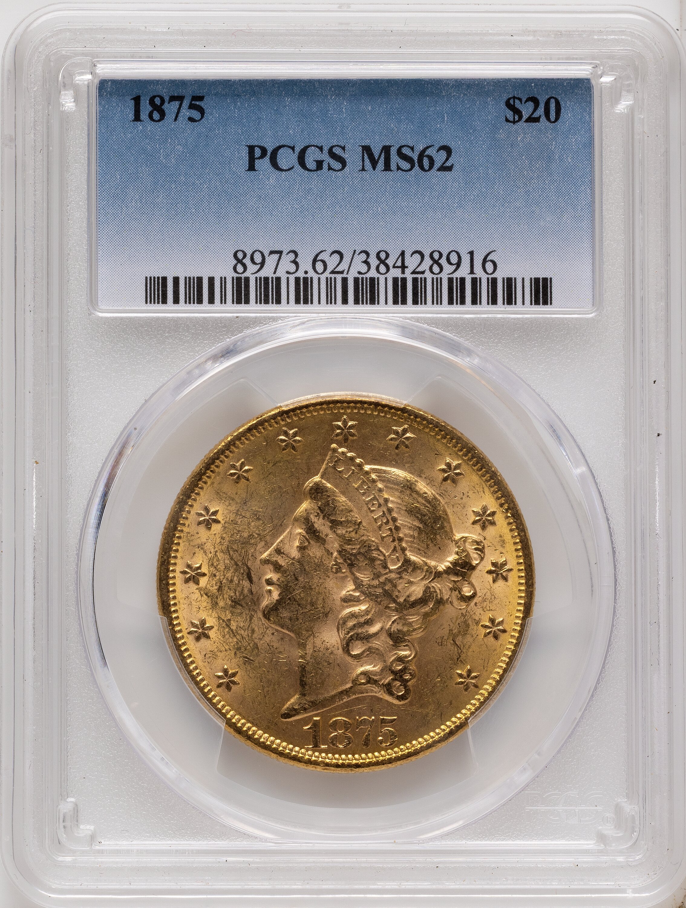 1875 $20 62 PCGS