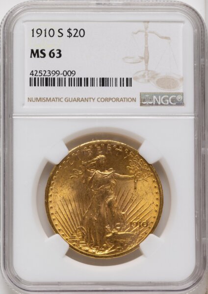 1910-S $20 63 NGC