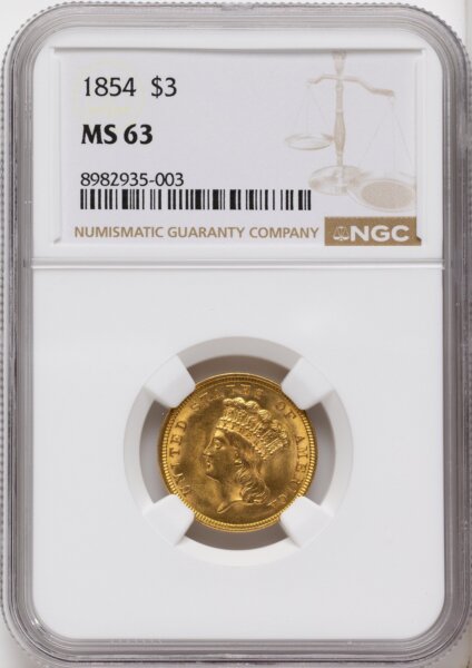 1854 $3 63 NGC