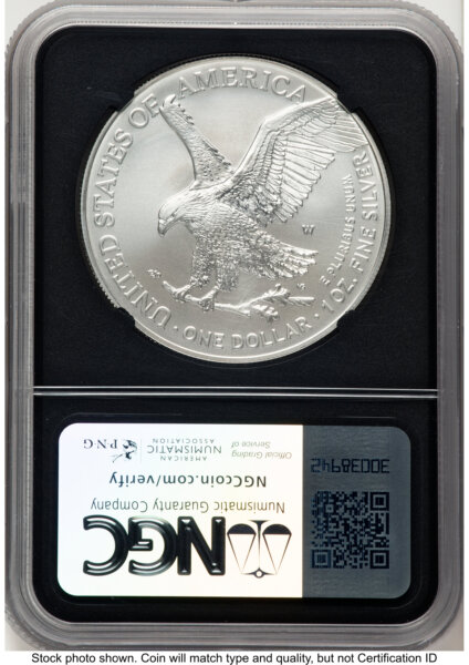 2024-W Burnished Silver Eagle 1 oz AR David J Ryder TBE Label Blk Core 70 NGC