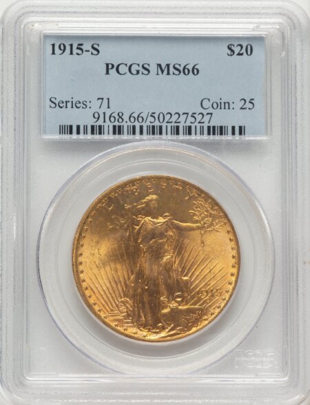 1915-S $20 66 PCGS