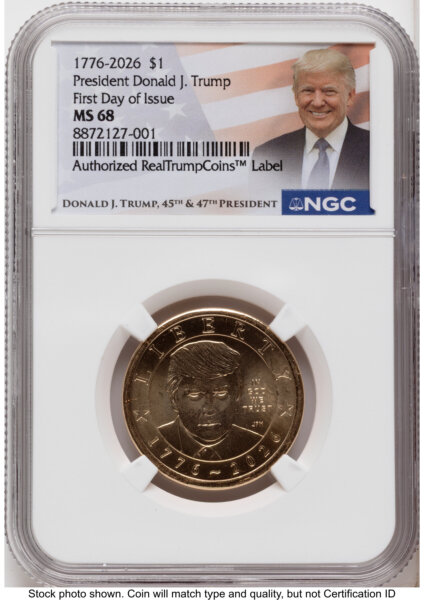 2026 Semiquincentennial President Donald J. Trump $1 FDI Trump Label 68 NGC