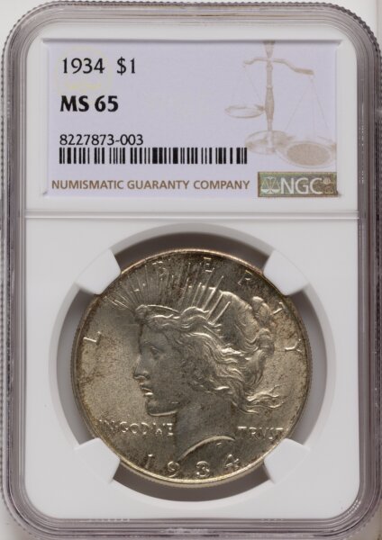 1934 S$1 65 NGC
