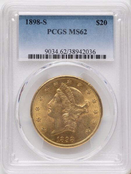 1898-S $20 62 PCGS