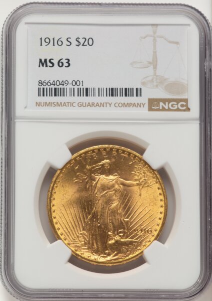 1916-S $20 63 NGC