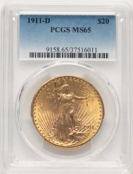 1911-D $20 Blue Gradient 65 PCGS