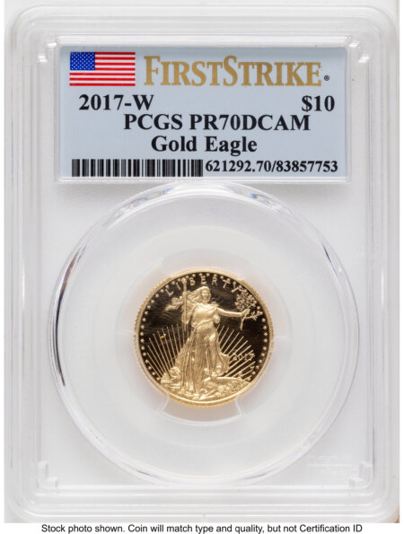 2017-W Proof Gold Eagle 1/4 oz FS Flag 70 PCGS