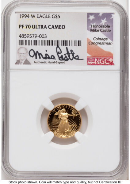 1994-W Proof Gold Eagle 1.85 oz Mike Castle 70 NGC