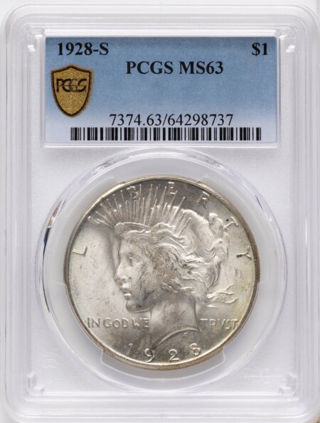 1928-S S$1 PCGS Secure 63 PCGS