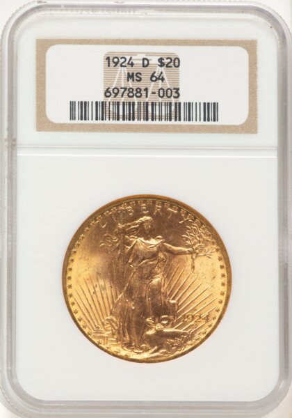 1924-D $20 64 NGC