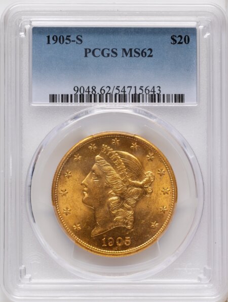 1905-S $20 62 PCGS