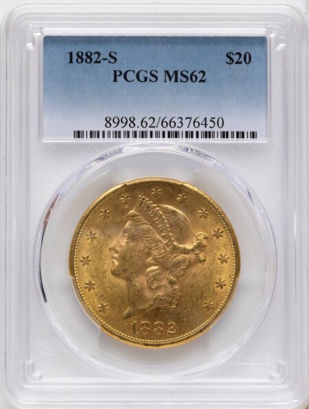 1882-S $20 62 PCGS