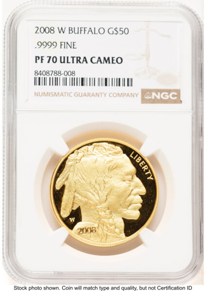2008-W Proof Gold Buffalo 1 oz Brown Label 70 NGC