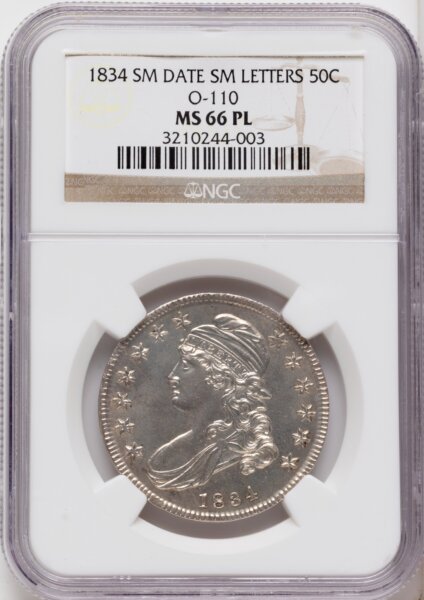 1834 50C O-110, MS 66 NGC