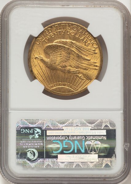 1908 $20 MOTTO 62 NGC