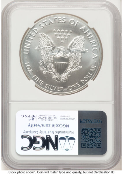 2019-W Burnished Silver Eagle 1 oz John Mercanti/Michael Gaudioso US Mint Engraver Series 70 NGC