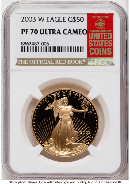 2003-W Proof Gold Eagle 1 oz 1.00 oz Red Book 70 NGC