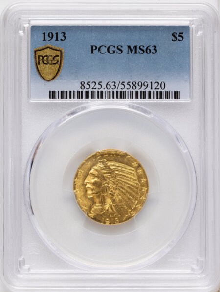 1913 $5 PCGS Secure 63 PCGS