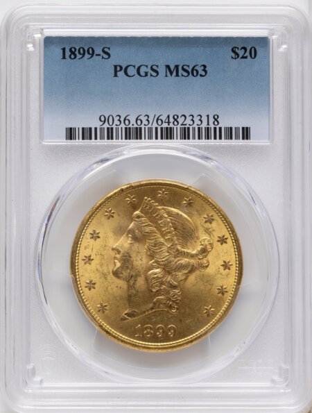 1899-S $20 63 PCGS